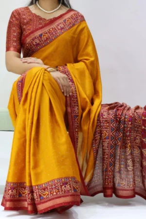 Mul Cotton Patola Print Saree