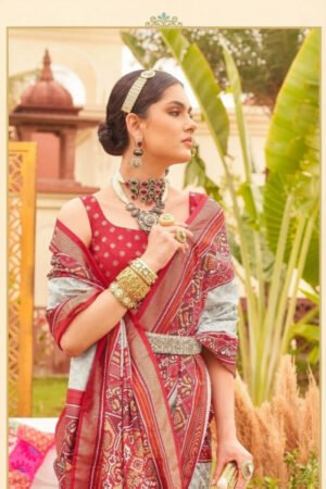 Mehendi Patola Silk Saree