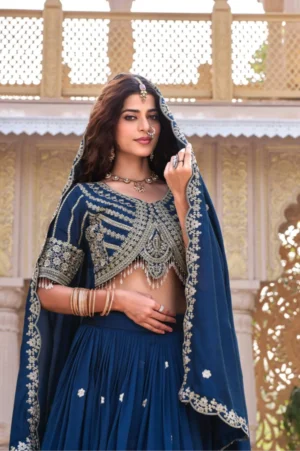 Wedding Special Vichitra Lehenga with Designer Blouse