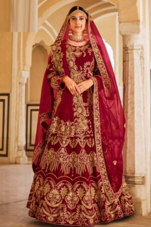 Indian Wedding Heavy Velvet Lehenga Choli