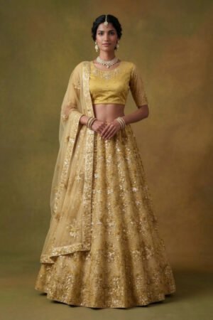 Designer Net Lehenga Choli Color Available Pink/Yellow