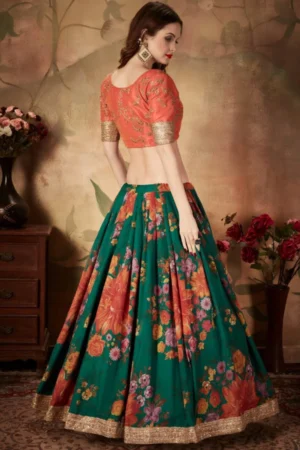 Vibrant Floral Organza Lehenga